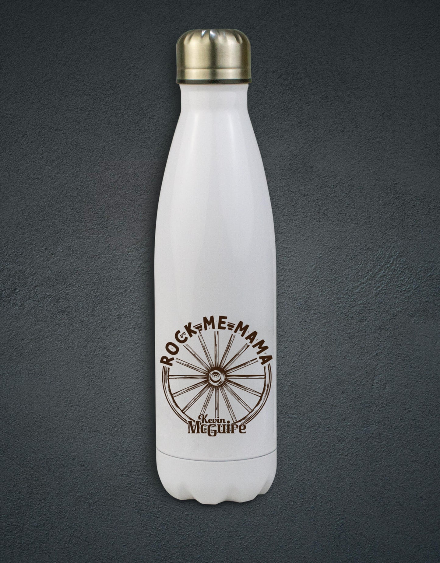 Rock Me Mama Water Bottle - White - Kevin McGuire