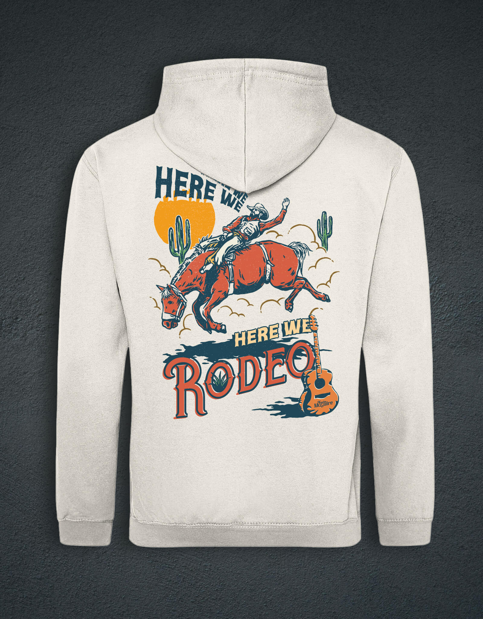 Here We Rodeo Hoodie - Vanilla Milkshake - Back - Kevin McGuire