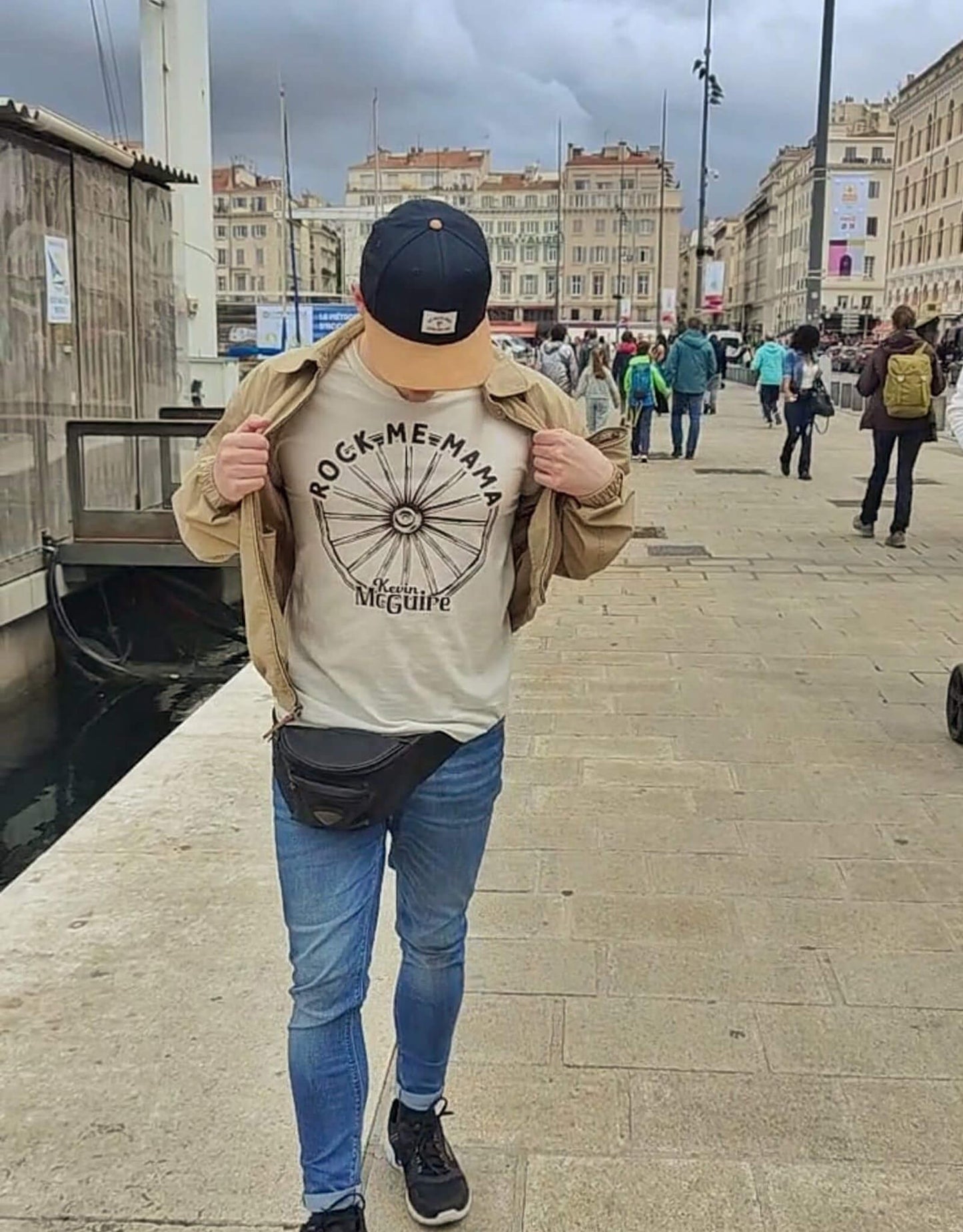 Kevin McGuire wearing Rock Me Mama T-Shirt